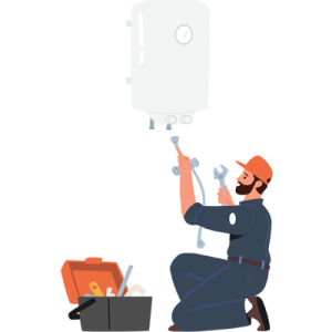 Plumber Heating Engineer Servicing a boiler